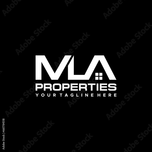 MLA Initial Real Estate Logo Sign Design .