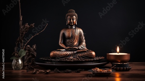 buddha statue in black and white generated by AI