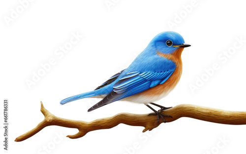 3D Cartoon Image of Eastern Bluebird on isolated background photo