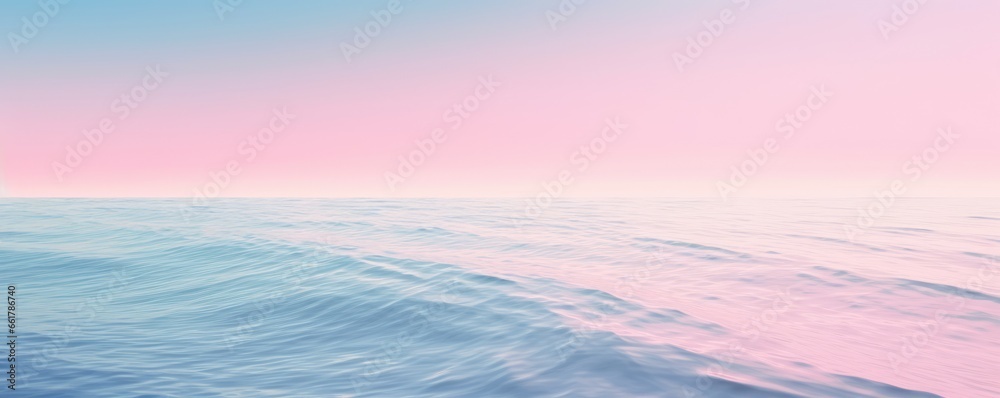 Abstract background with peaceful ocean on sunrise. Healing, calming, meditation concept. Copy space for text., template. AI generated image. 