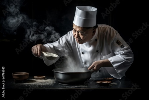Chinese Michelin chef. Awarded restaurant chef of traditional Chinese cuisine. Generate ai