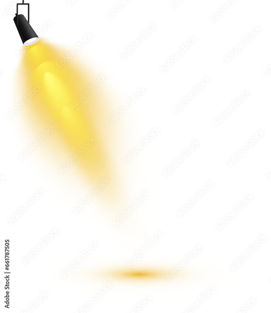 Bright Yellow Spotlight. Scene. Light Effects. Glow light effect. Glowing lamp. PNG.
