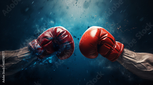 Boxing gloves in red and blue © Cedar
