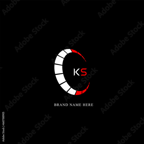 KS circle letter logo design with circle  shape. KS ellipse letters with typographic style.  initials form a circle logo. KS Circle Abstract Monogram Letter Mark Vector, KS latter logo. spread logo