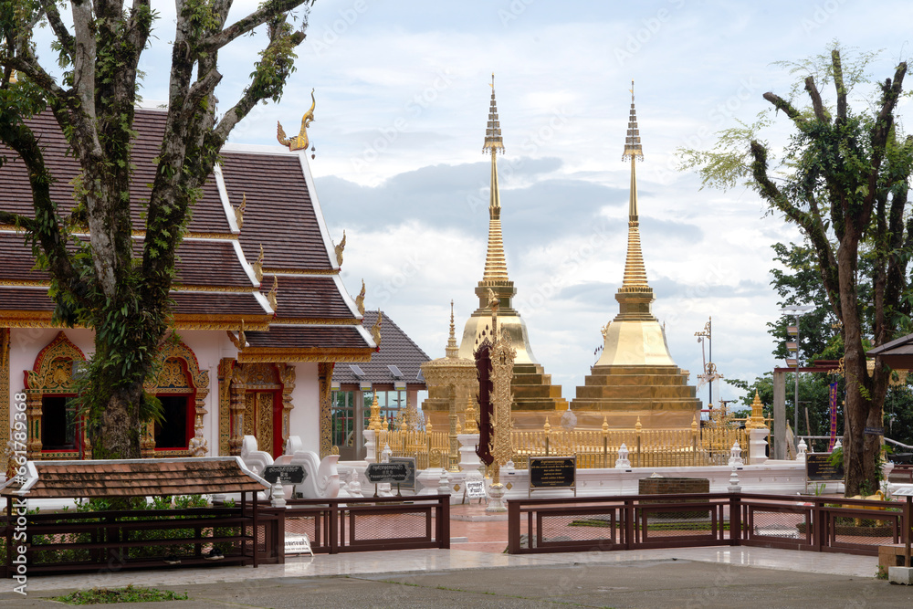 Wat Phra That Doi Tung Buddhist Temple and environment, a famous Temple and Buddhism place. It's settled on the mountain in Chiang Rai province, north of Thailand.