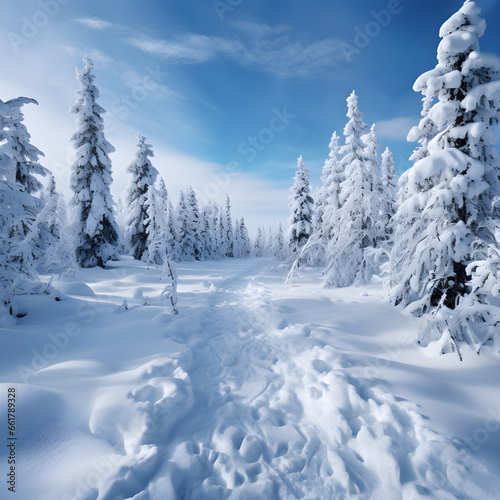 Winter Wonderland, A Captivating Snowy Forest Journey