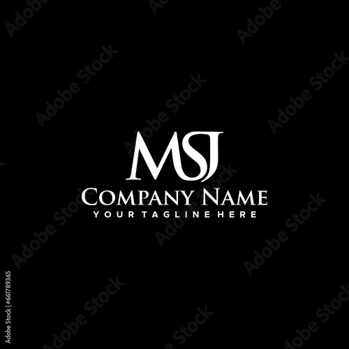 MSJ Initial Logo Sign Design Vector Stock photo