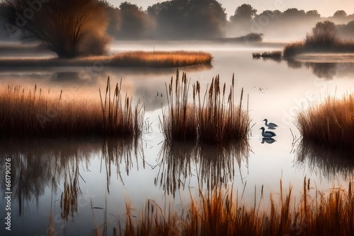 sunrise over the lake4k HD quality photo.