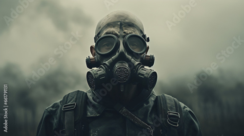 Man gas mask