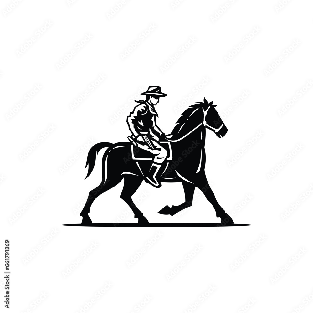 cowboy logo vector icon illustration