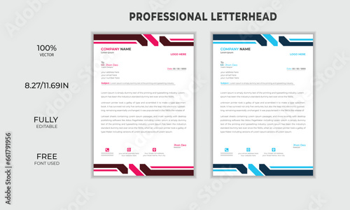 Corporate simple & clean minimal business letterhead design