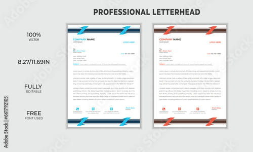 2 creative color letterhead design / business corporate letterhead design for commercial use