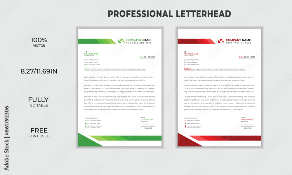 letterhead flyer business corporate newest trendy professional unique letterhead design with logo