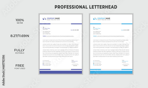 official corporate business letterhead design template vector file