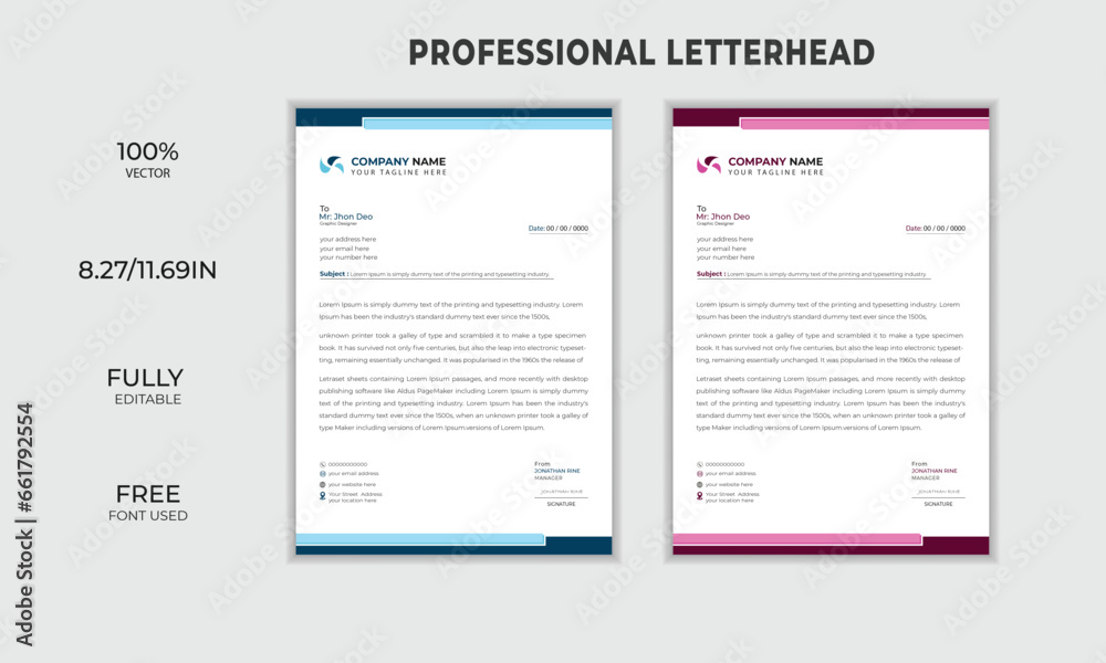 creative eye caching best quality letterhead design template creative eye caching best quality letterhead design template