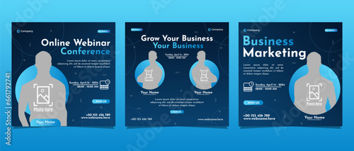 Digital business marketing banner social media post template. Suitable for business webinar, marketing webinar, online class program, etc.