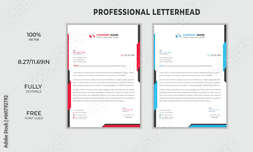 Clean and Abstract Letterhead Design Modern Business Letterhead Design Template