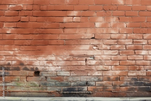 illustrated red brick wall. Generative AI