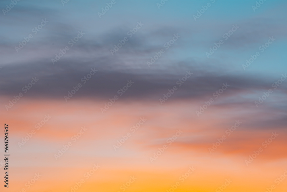 Fototapeta premium Colorful sunset in the evening sky.