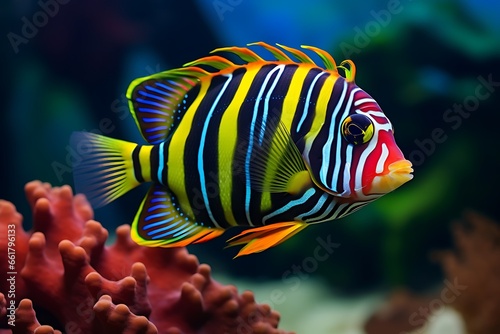 Colorful tropical fish in the aquarium. Tropical fish in the aquarium