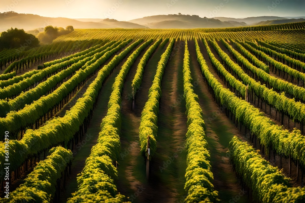 vineyard in the morning4k HD quality photo.