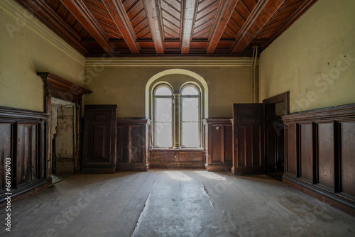 Abandoned haunted palace castle in Bożków in Lower Silesia, Poland