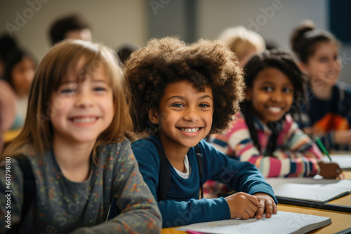 Diverse group of students in a classroom