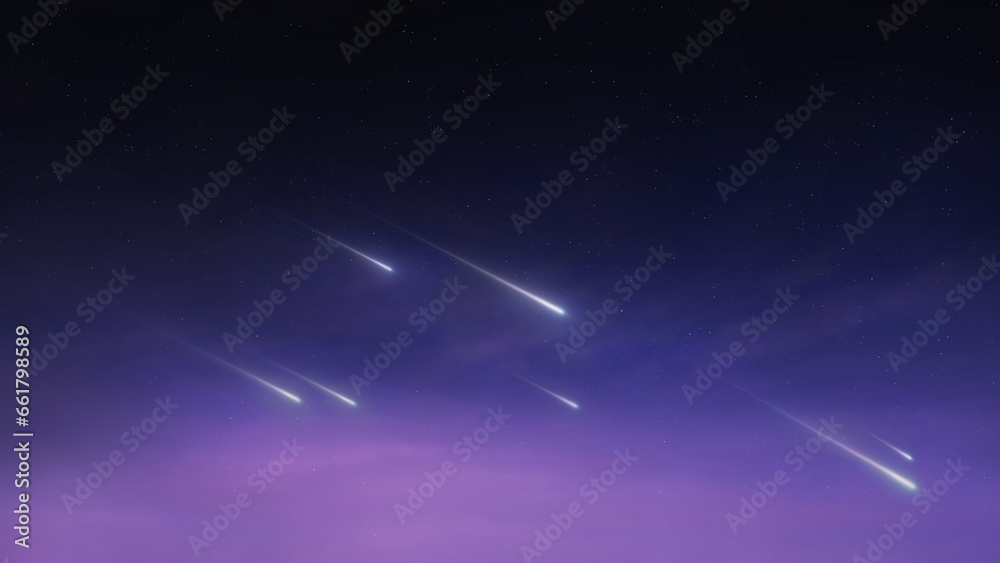 Starfall in the sky. Meteor stream in the upper atmosphere. Meteors on a dark background. Starfall in the sky. Meteor stream in the upper atmosphere. Meteors on a dark background.