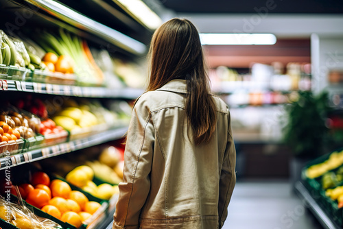 woman shopping in supermarket