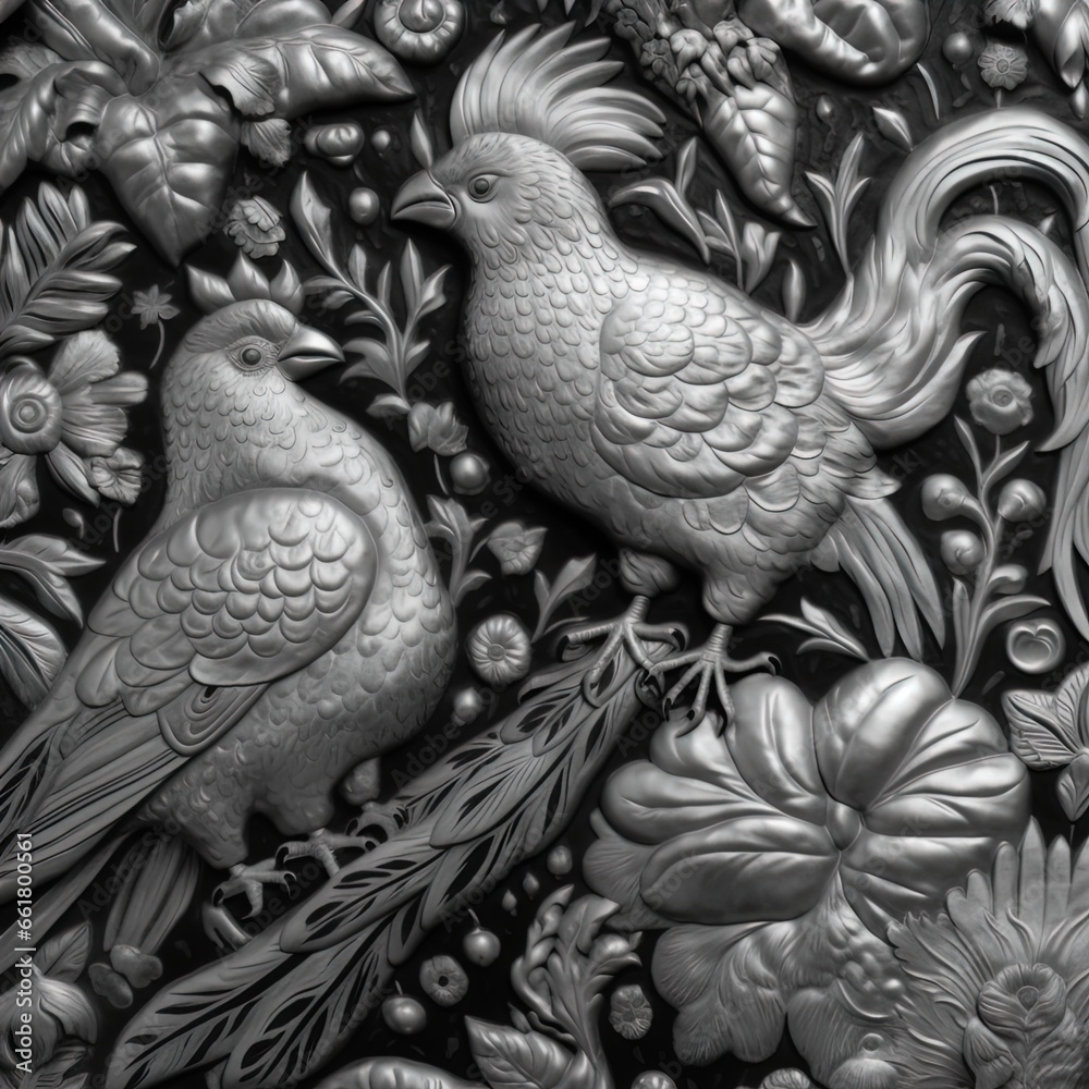 Elegant birds in silver. Perfect for fantasy, high fantasy, book covers, cards, invitations, games and more.	