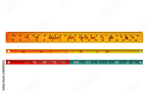 3D Cartoon of Plastic Rulers on transparent background photo