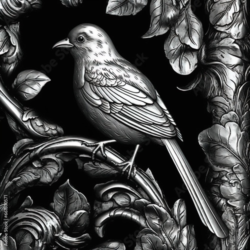 Elegant birds in silver. Perfect for fantasy, high fantasy, book covers, cards, invitations, games and more.	