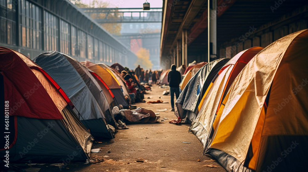 Tent City Resilience: Portraits of Urban Survival, Generative AI