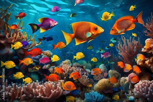 fish in aquarium 4k HD quality photo. 