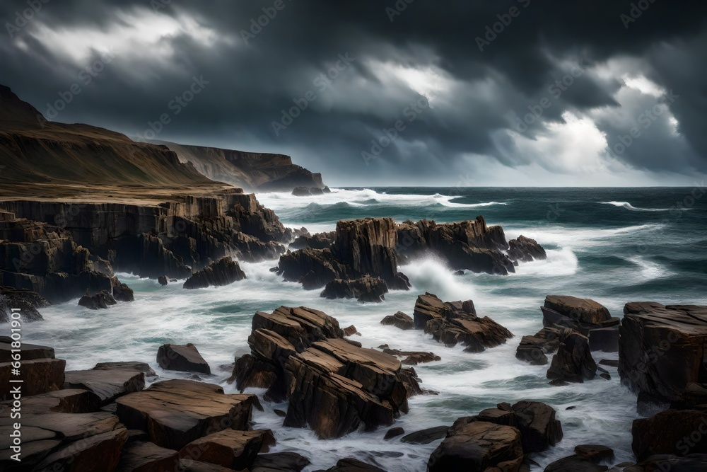 storm over the ocean 4k HD quality photo. 
