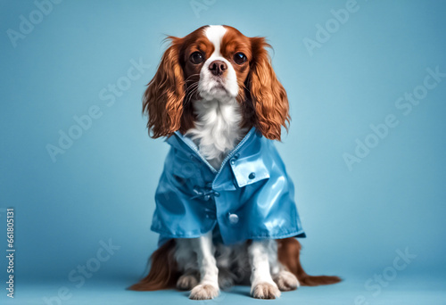 Cavalier King in cappottino blu