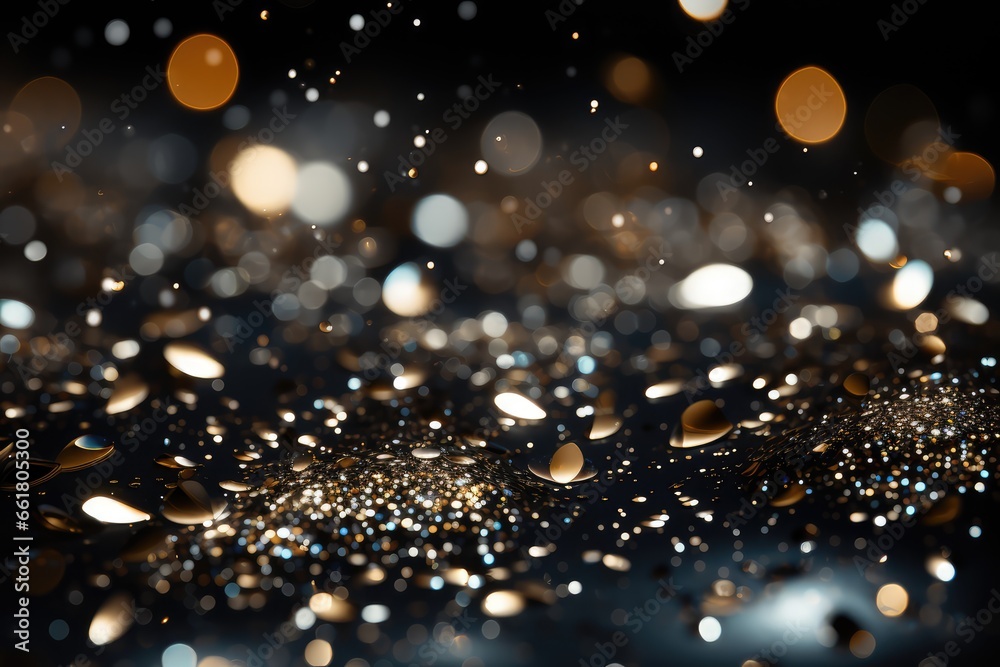 abstract background with bokeh defocused lights and water drops. Silver Glitter Background for Christmas or Special Occasion abstract background with bokeh defocused lights and water drops. Silver Glitter Background for Christmas or Special Occasion