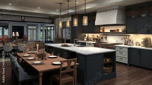 kitchen remodel that embraces open-concept living, blurring the lines between cooking, dining, and entertaining spaces