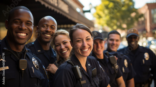 Diverse Group Of Police Officers. Сoncept Rainforest Conservation, Diy Home Improvement, Mindfulness Meditation, Healthy Cooking, Adventure Travel photo