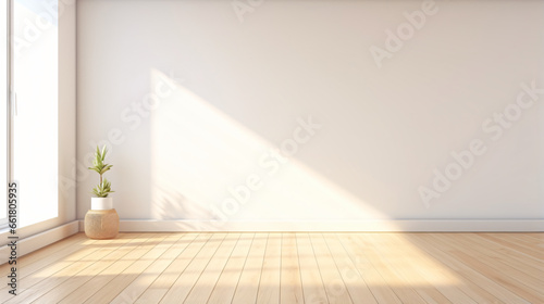 Stimulate image of white empty room interior