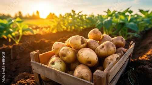 Harvesting Fresh Potatoes With Hands From Soil. Сoncept Gardening Tips, Homegrown Vegetables, Organic Harvest, Backyard Farming, Sustainable Living © Ян Заболотний