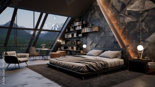 modern bedroom decor concept that celebrates the beauty of asymmetry and irregular shapes for a unique aesthetic