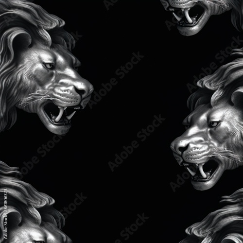 Elegant lions in silver. Perfect for fantasy, high fantasy, book covers, cards, invitations, games and more.	