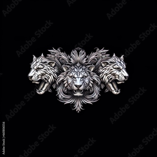 Elegant lions in silver. Perfect for fantasy, high fantasy, book covers, cards, invitations, games and more.	