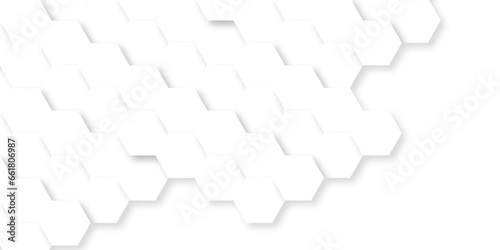 Abstract background with hexagon  modern abstract vector polygonal pattern. Futuristic abstract honeycomb technology white background. Luxury white hexagon pattern.