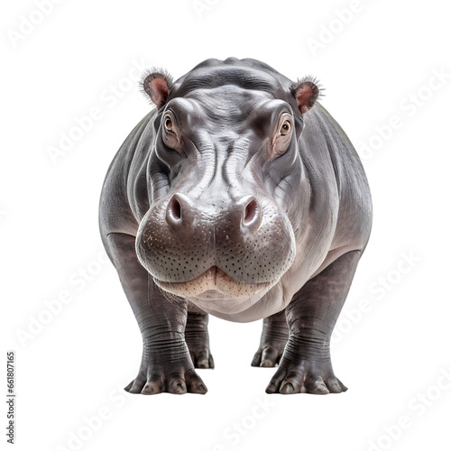 Hippopotamus Close-up Isolated on Transparent or White Background  PNG
