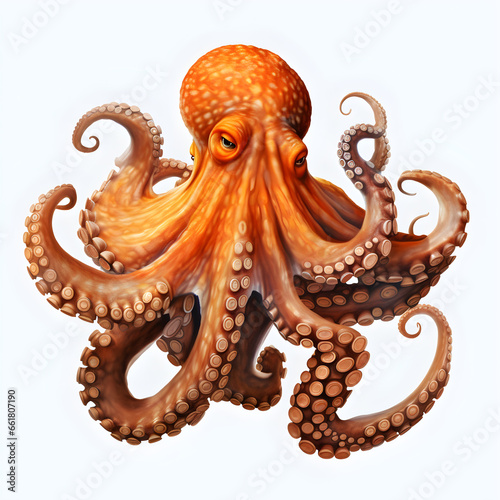 Octopus Mysterious Deep Sea Creature with Tentacles in the Ocean Mysterious creature with tentacles in an oceanic  deep sea environment. 