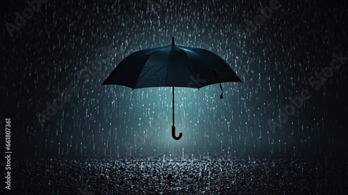 Wallpaper Mural Rain droplets descend from a dark parasol, symbolizing stormy weather, winter or defense. Torontodigital.ca