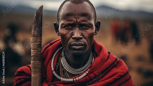 Portrait of an African warrior
