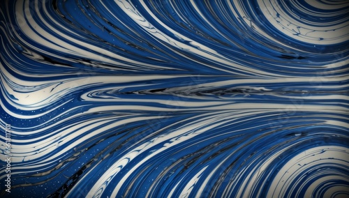 (4K) Abstract Oil Surface texture wallpaper/background, blue & white, AI